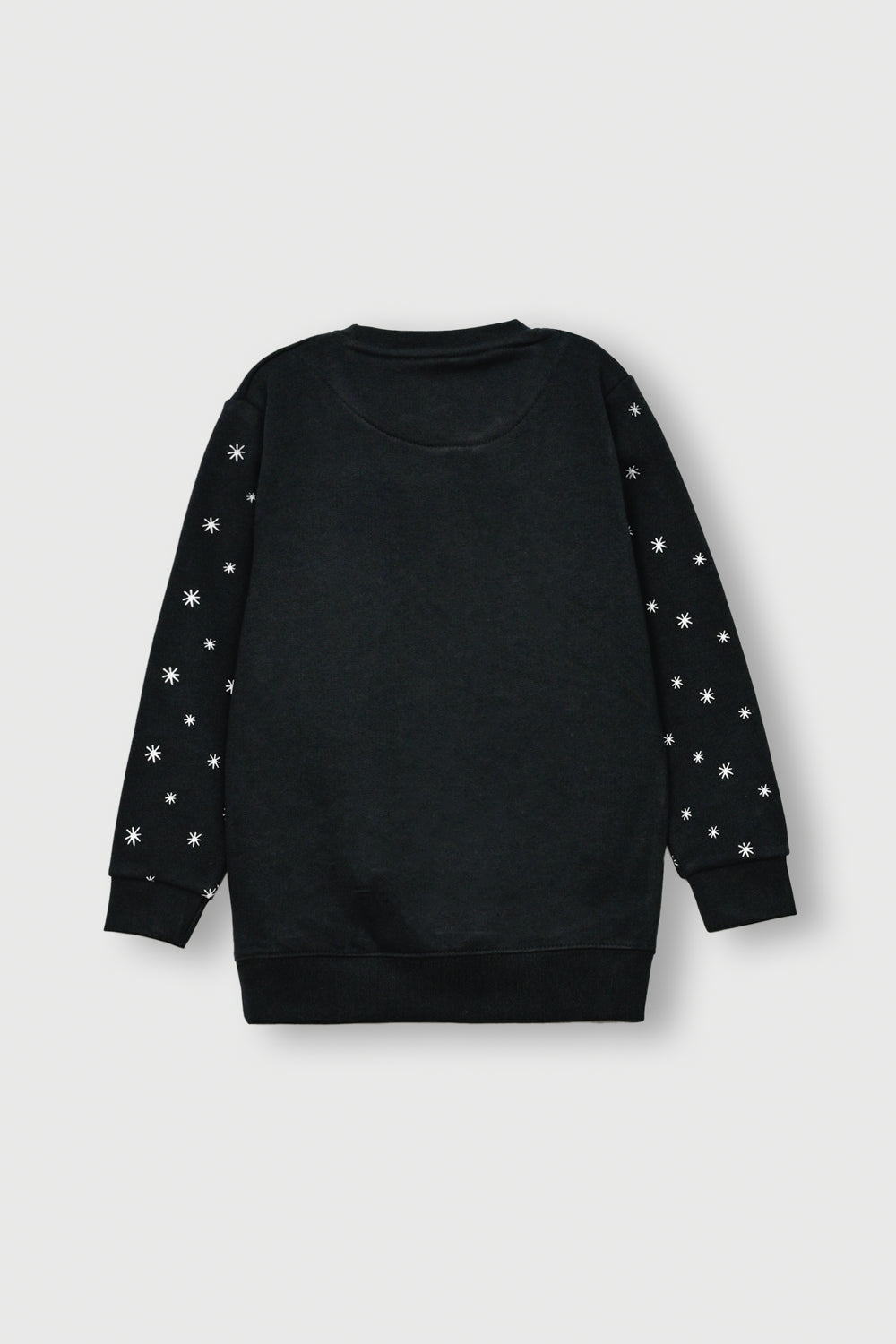 Girls Swan Starry Black Fleece Sweatshirt