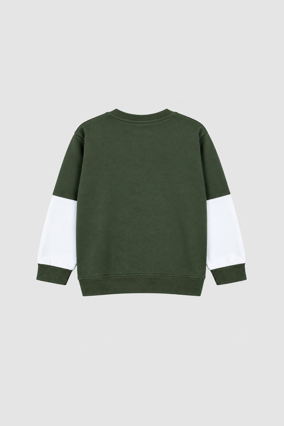 Boys Forest Green Color-Block Sweatshirt