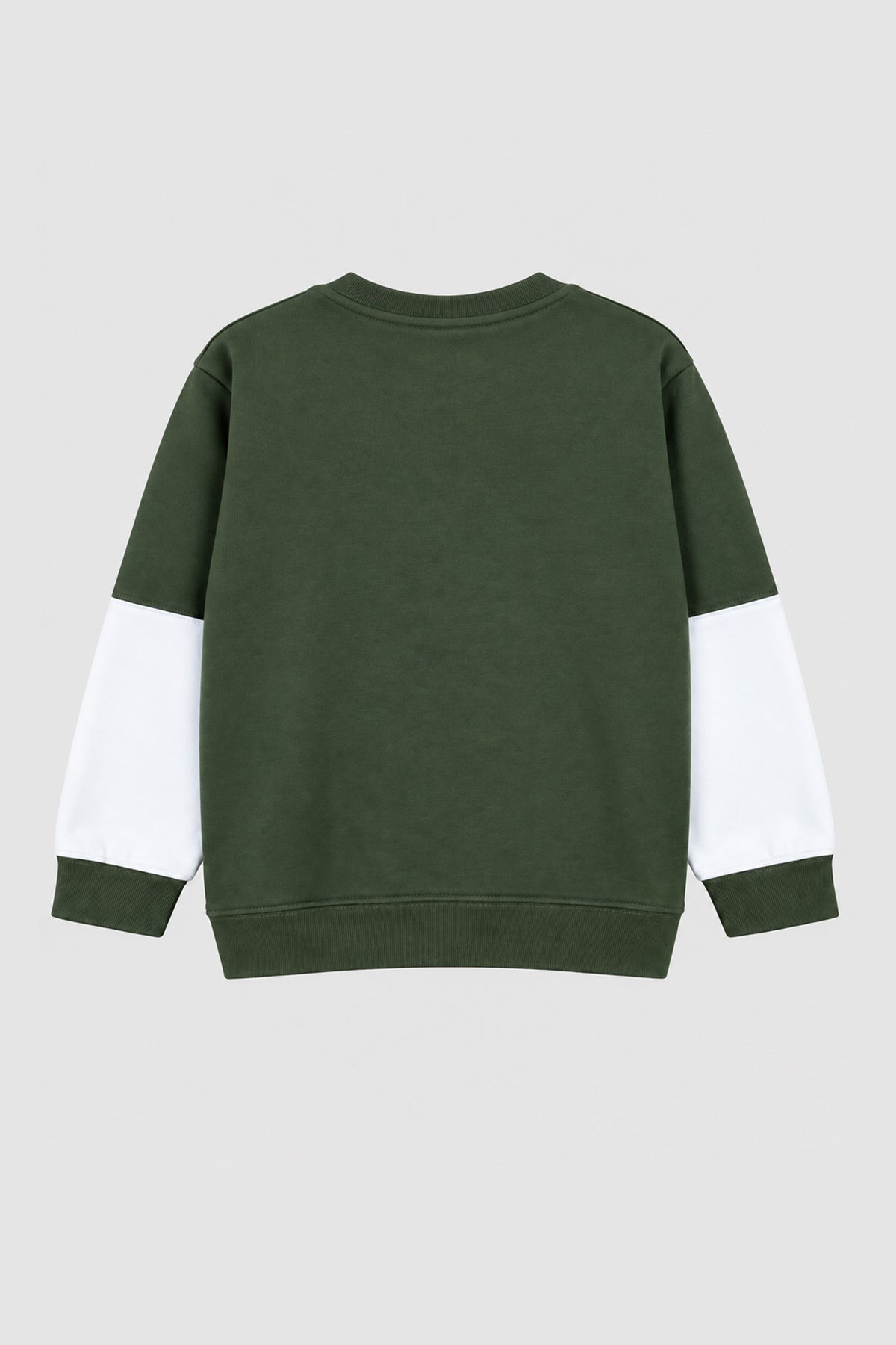 Boys Forest Green Color-Block Sweatshirt