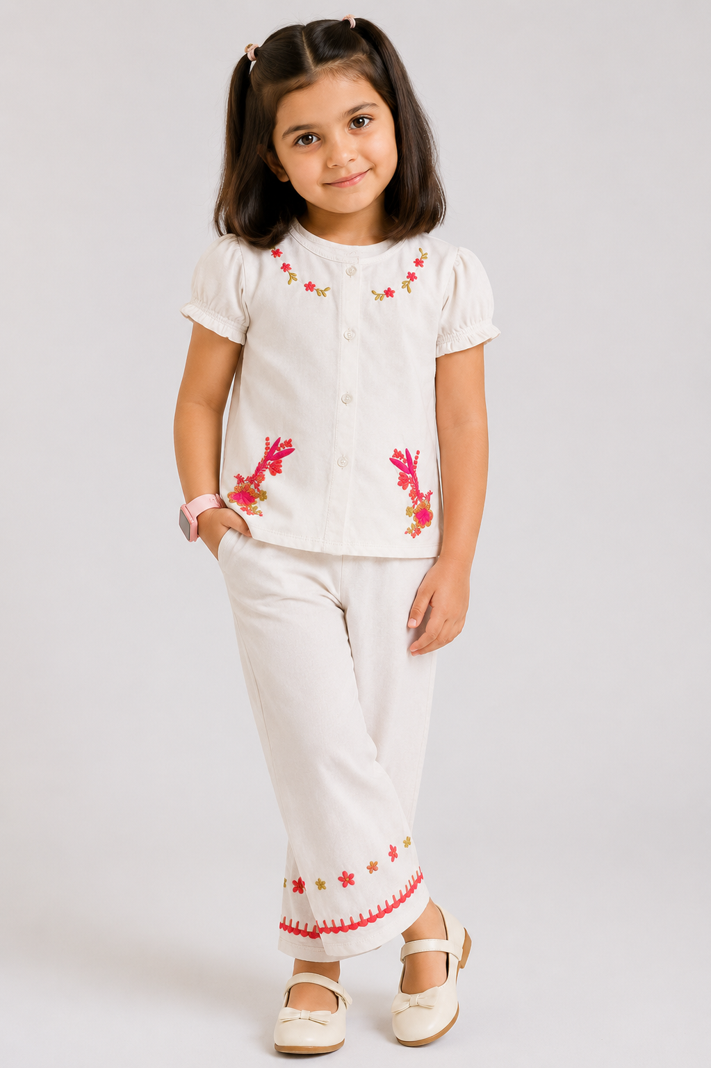 Girl's Blossom Breeze Printed Girls Co-ord Set