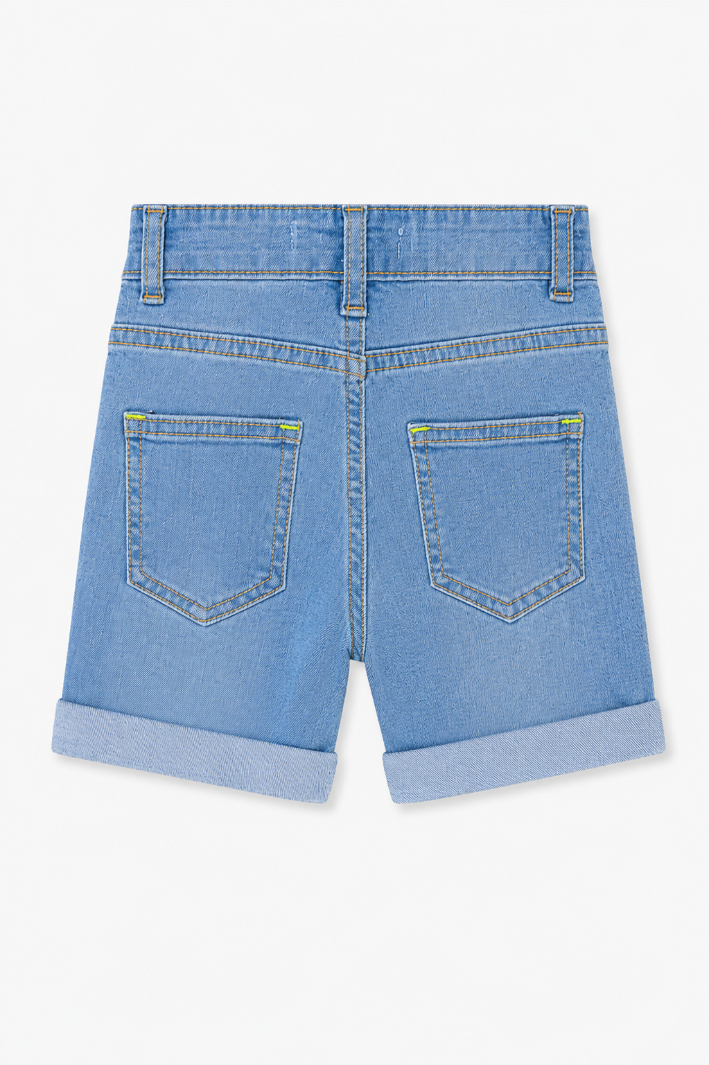 Boys Light Wash Denim Roll-Up Shorts