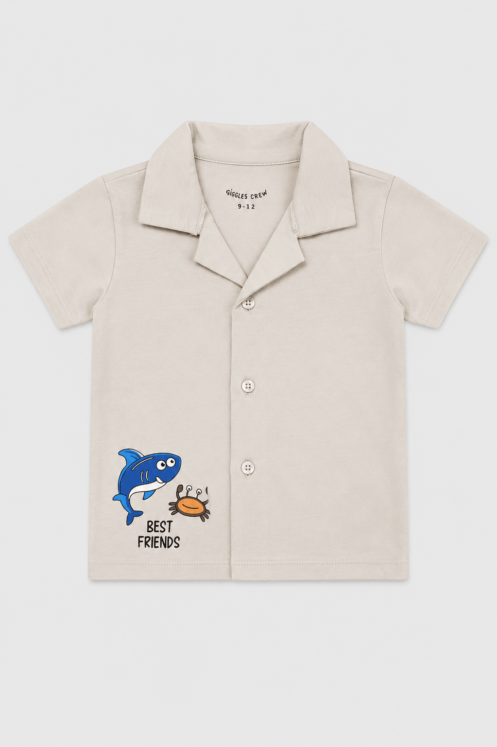Best Friends Shark & Crab Camp Collar Shirt - Giggles Crew