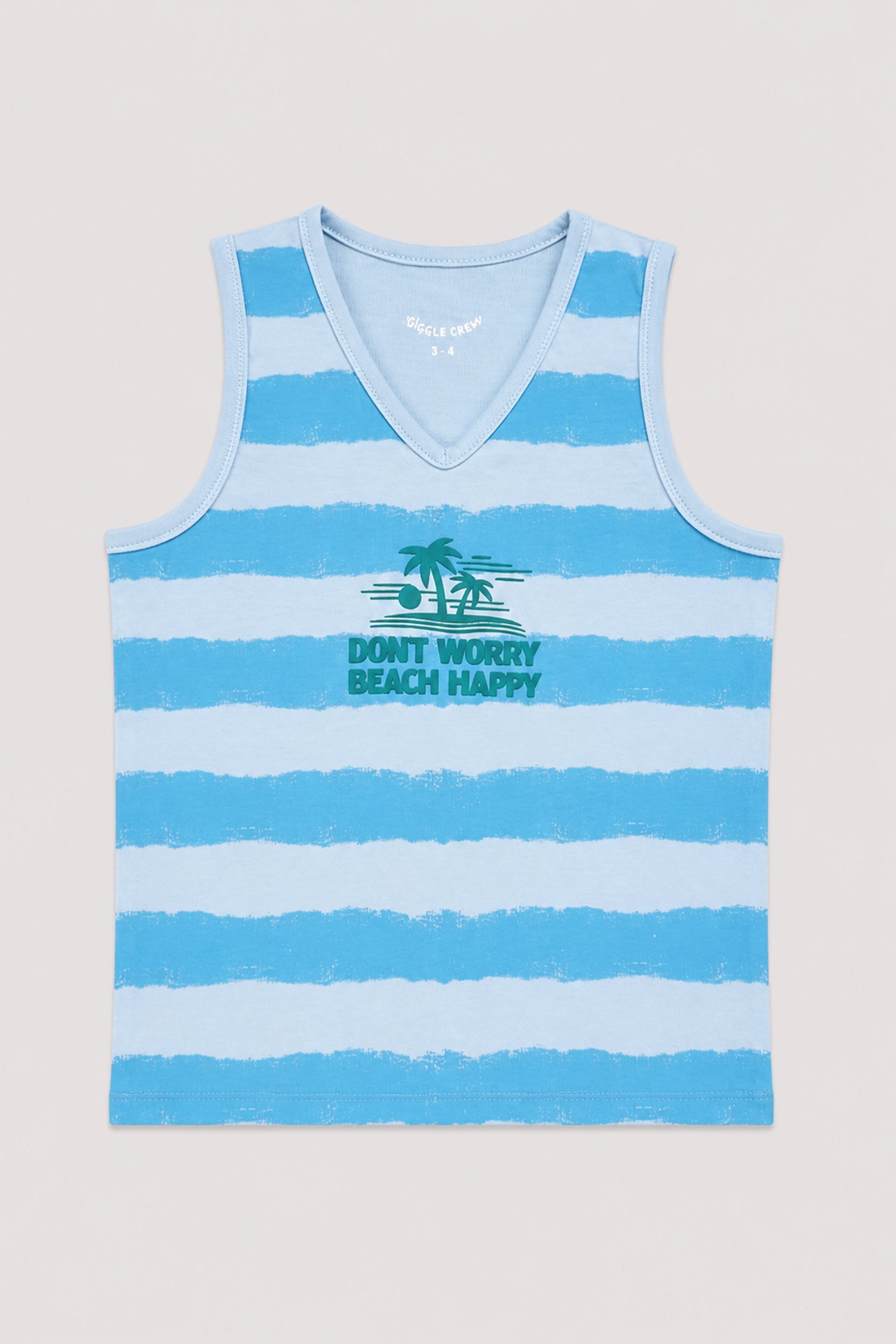Boys Beach Happy Striped Tank Top - Giggles Crew