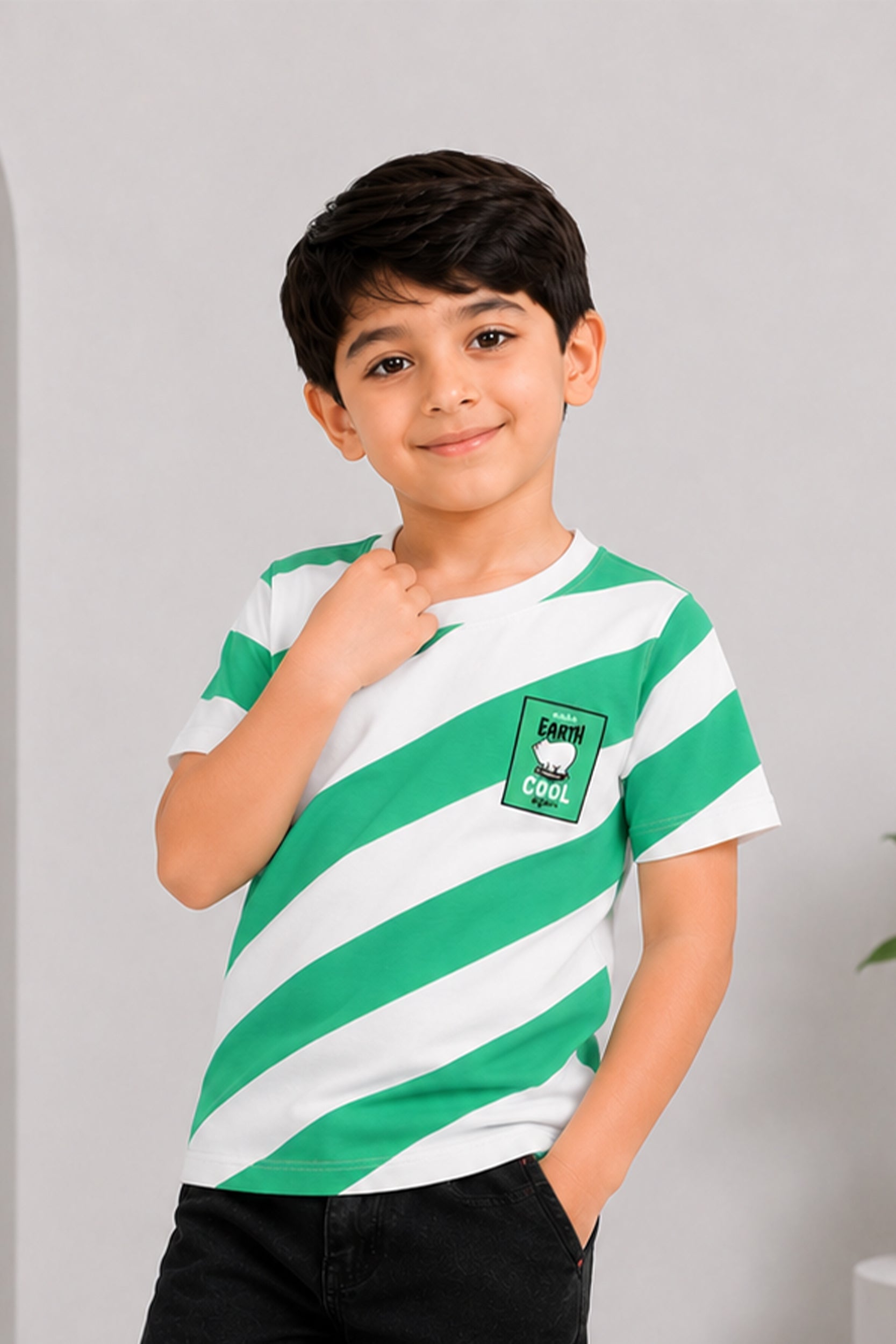 Boy's Eco Striped shirt - Giggles Crew