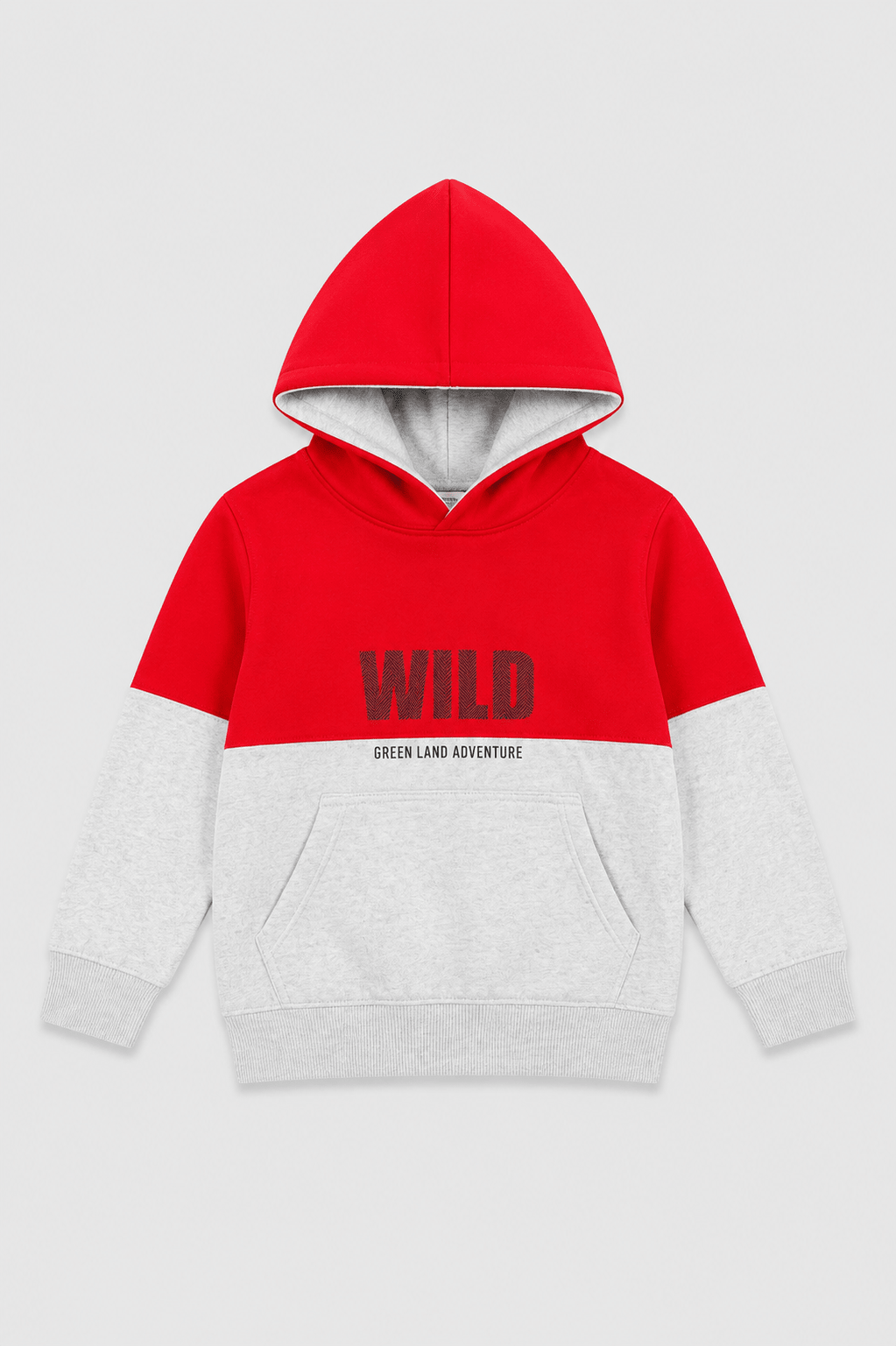 Boys Wild Adventure Red Color-Block Hoodie - Giggles Crew