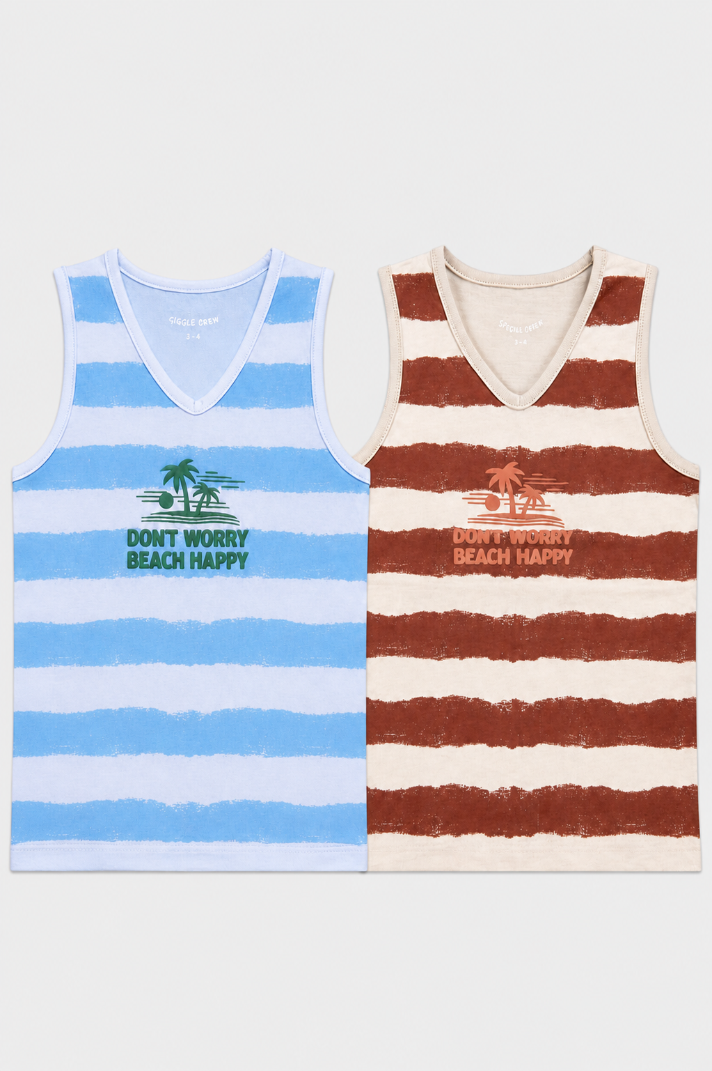 Boys Beach Striped Sando Pack of 2
