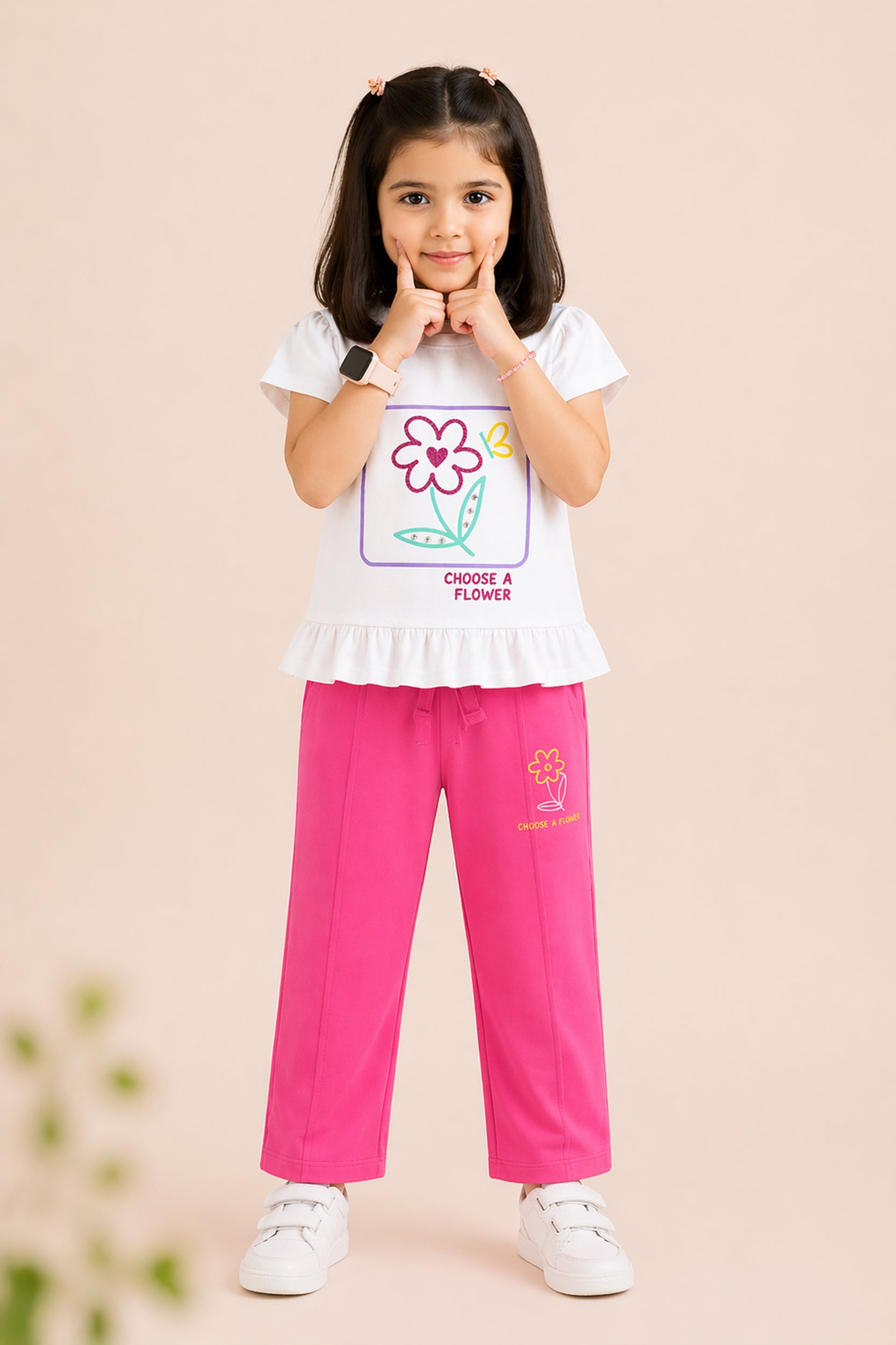 Girls Sunny white  Bloom Co-ord Set