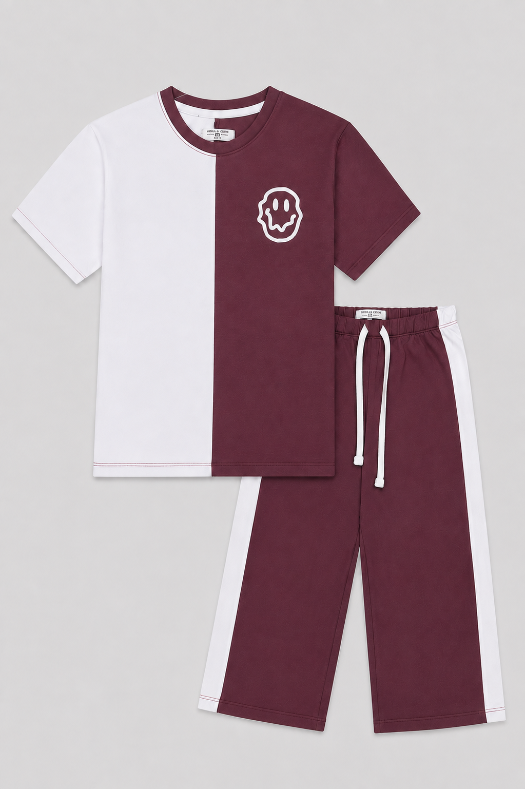 Girl's Burgundy Split Smile Co-ord Set