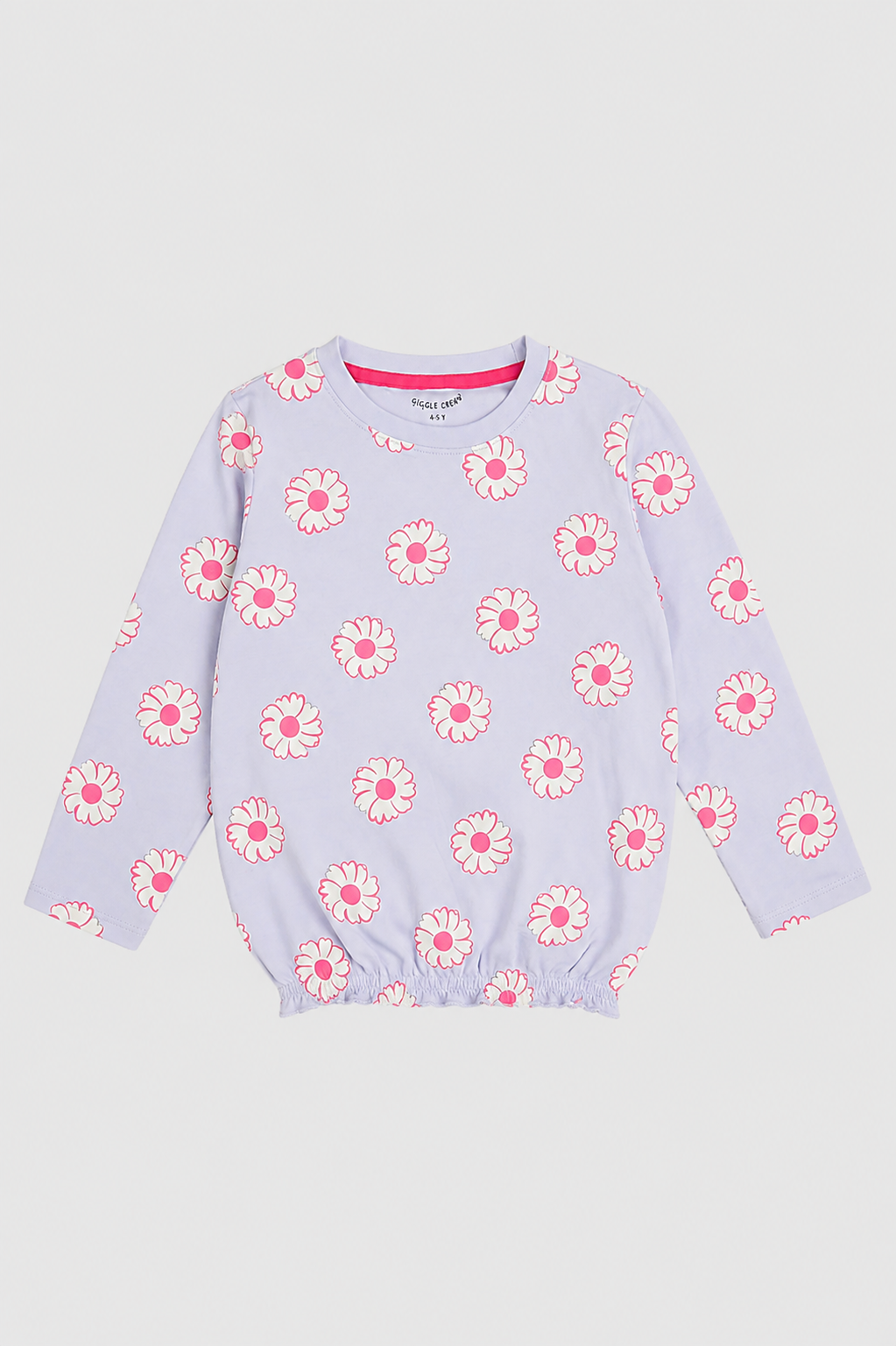 Girls Lavender Daisy Print full sleeve shirt