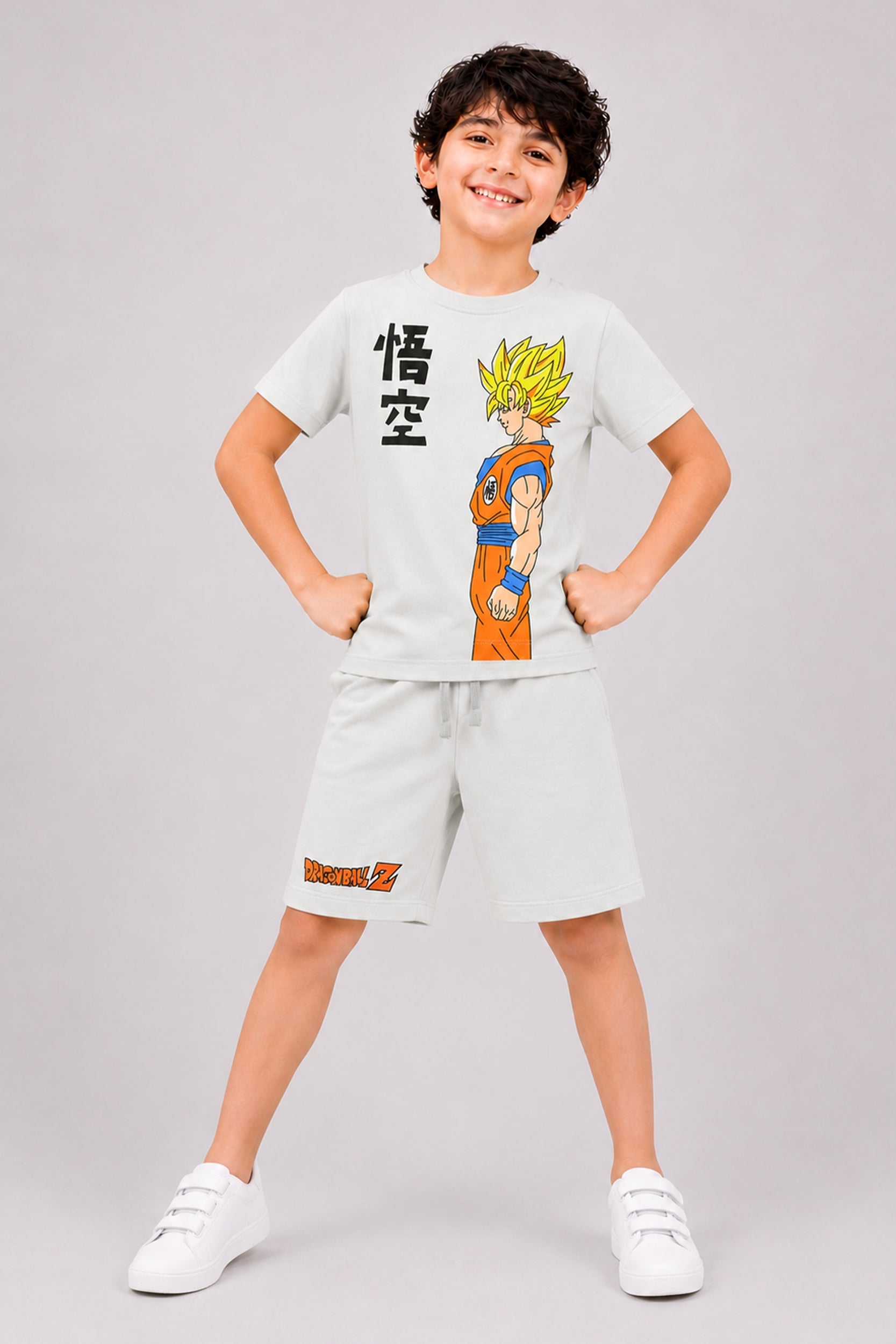 Dragon Ball Z Boys Summer Shorts – Ice Grey - Giggles Crew