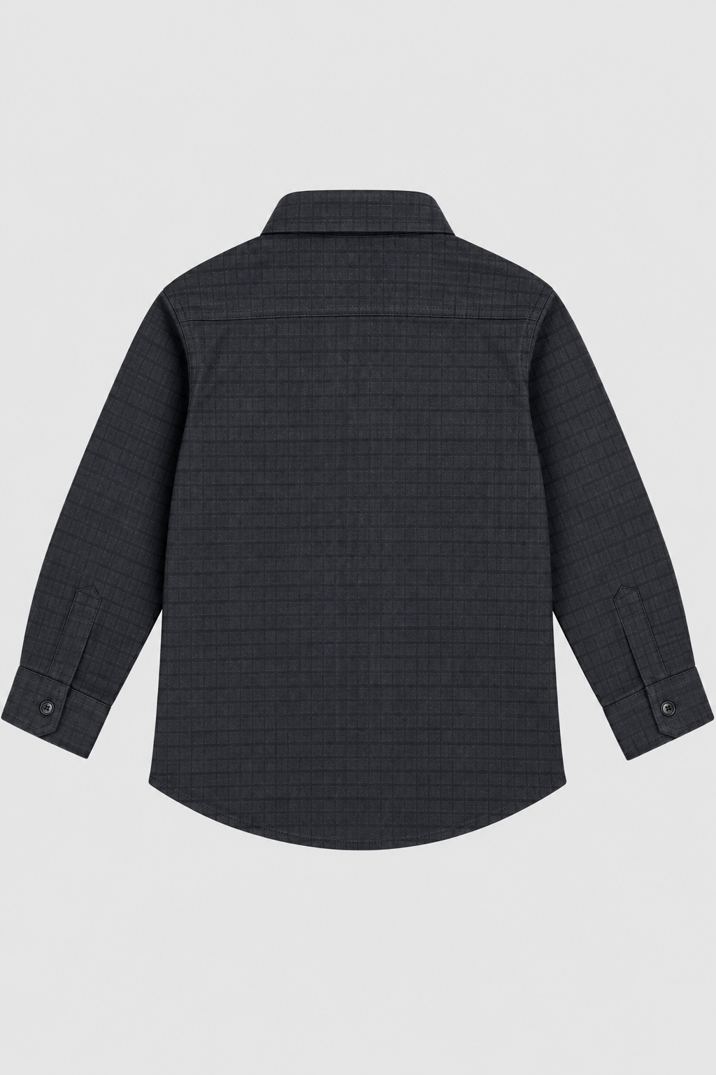 Boys Textured Check Double Pocket Shirt