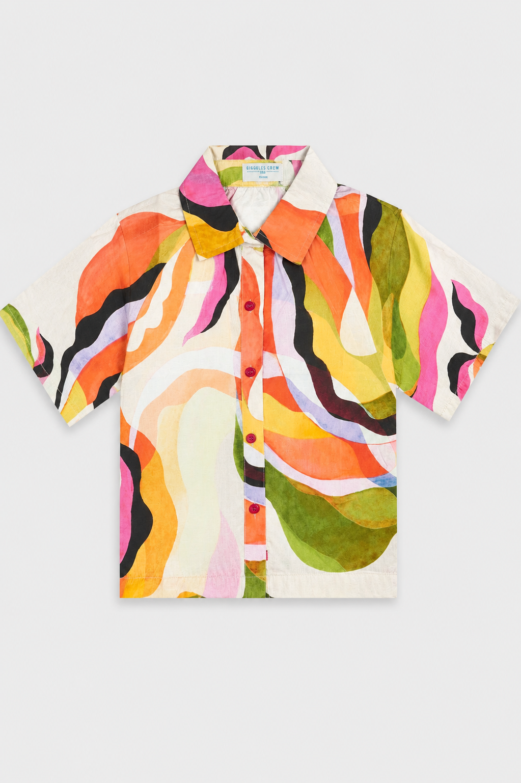 Girls Color Wave Abstract Print top