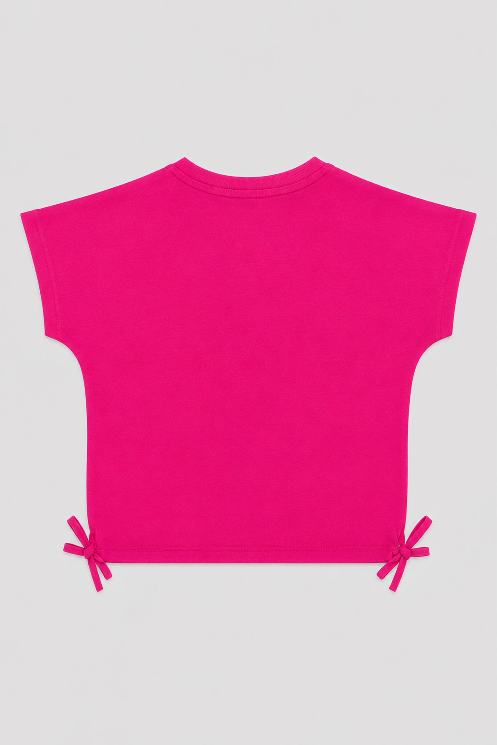 Girls Bloom Tie-Hem Girls T-Shirt – Hot Pink - Giggles Crew