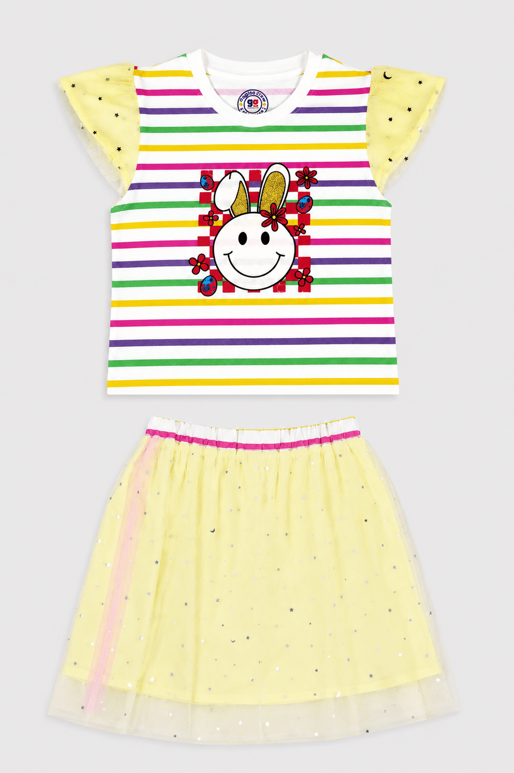 Girls Bunny Sparkle Tulle Co-ord Set - Giggles Crew