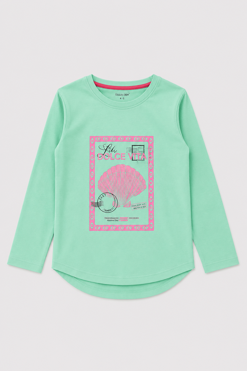 Girls Dolce Vita Seashell full sleeves T-Shirt - Giggles Crew