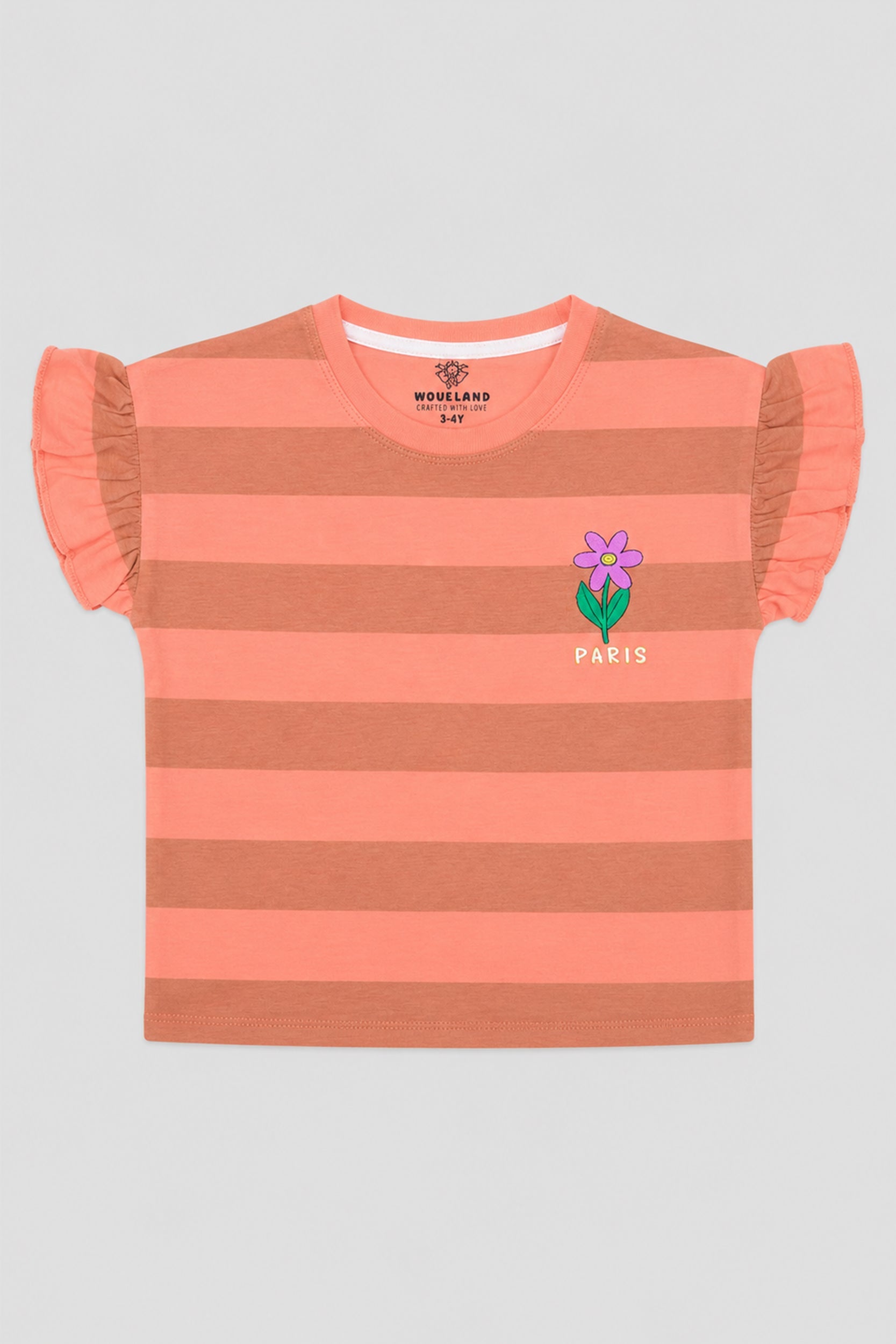 Girls Paris Blossom Flutter Sleeve Top - Giggles Crew