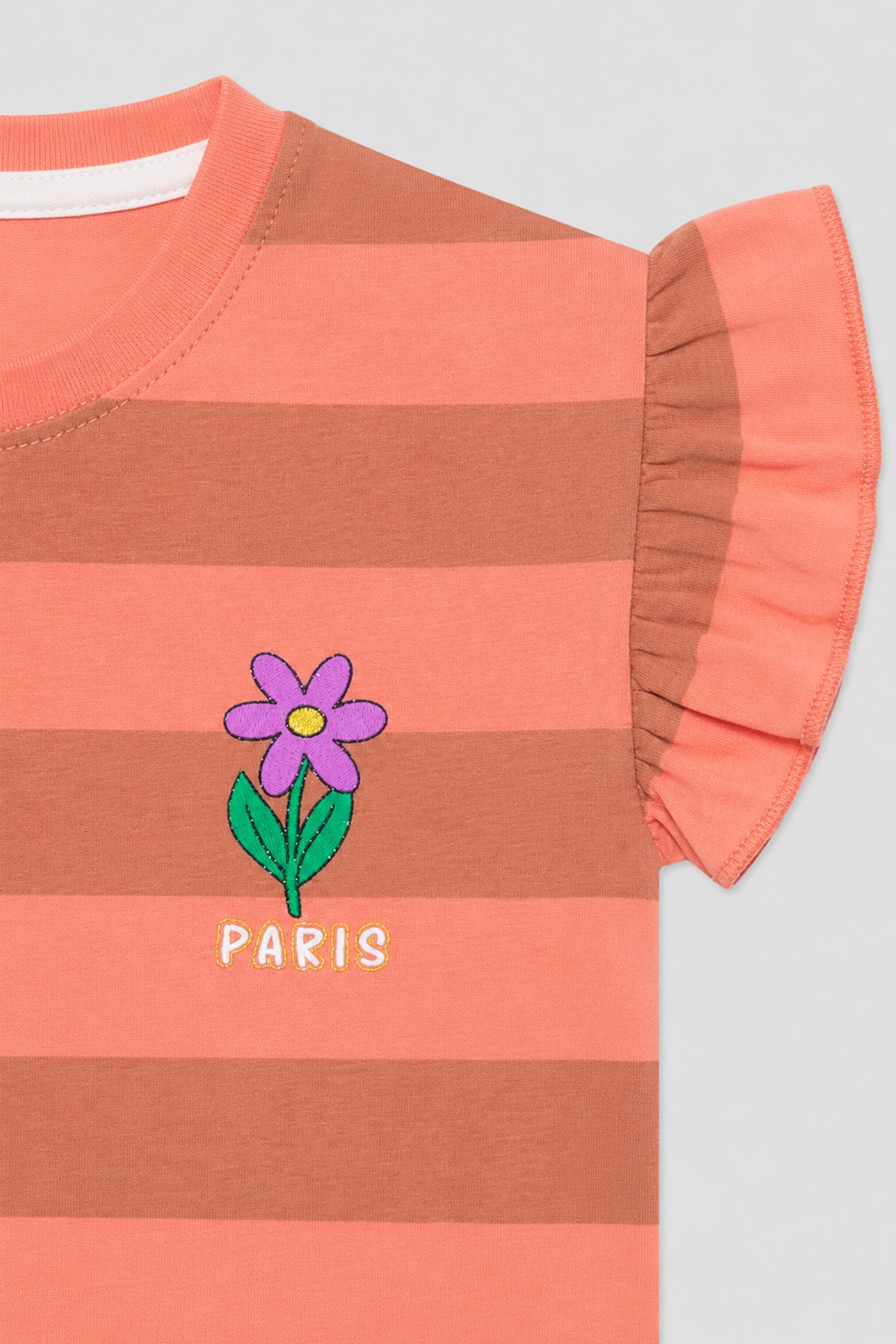 Girls Paris Blossom Flutter Sleeve Top - Giggles Crew