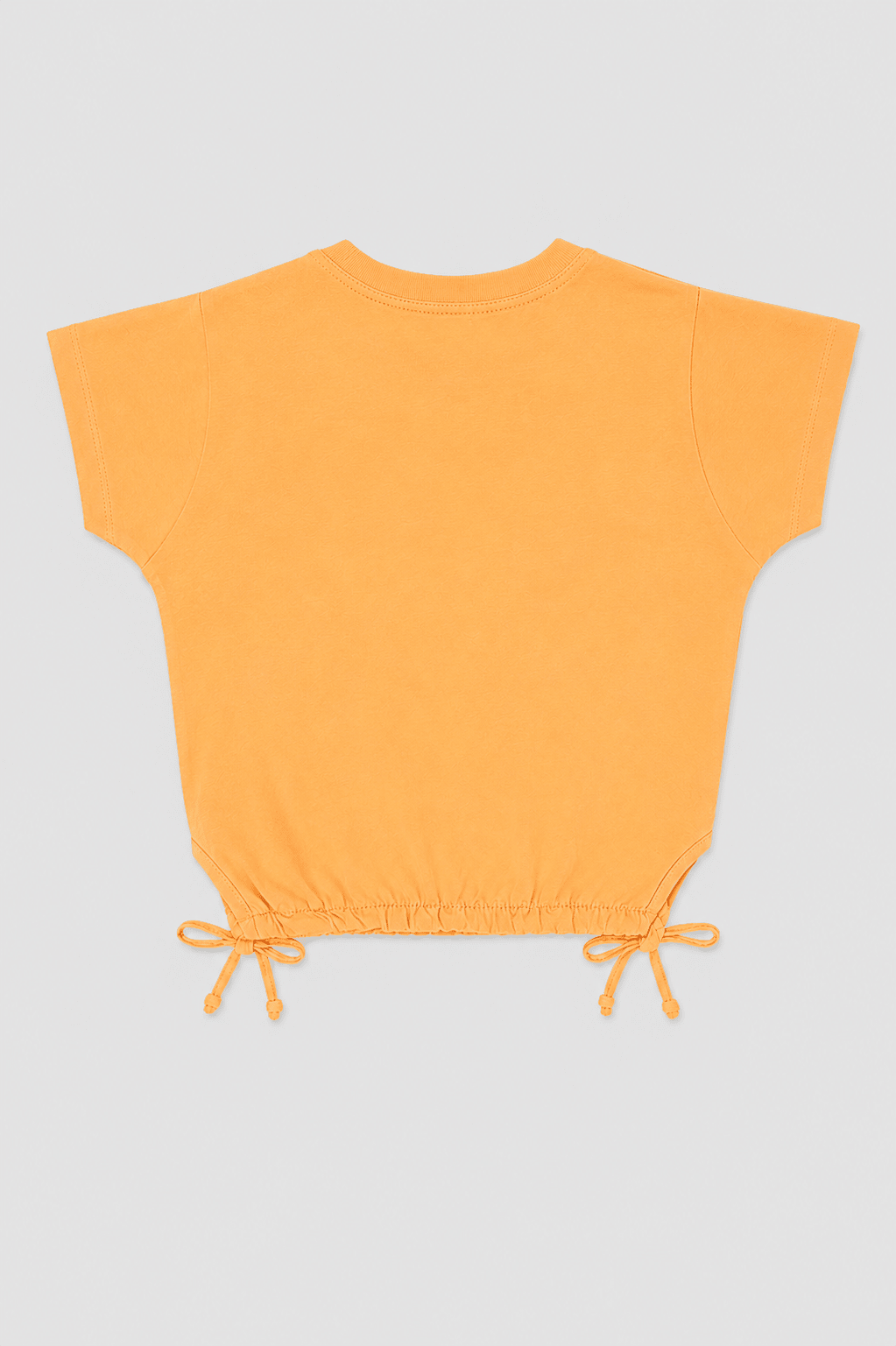 Girls peach orange Bloom Tie-Hem T-Shirt - Giggles Crew