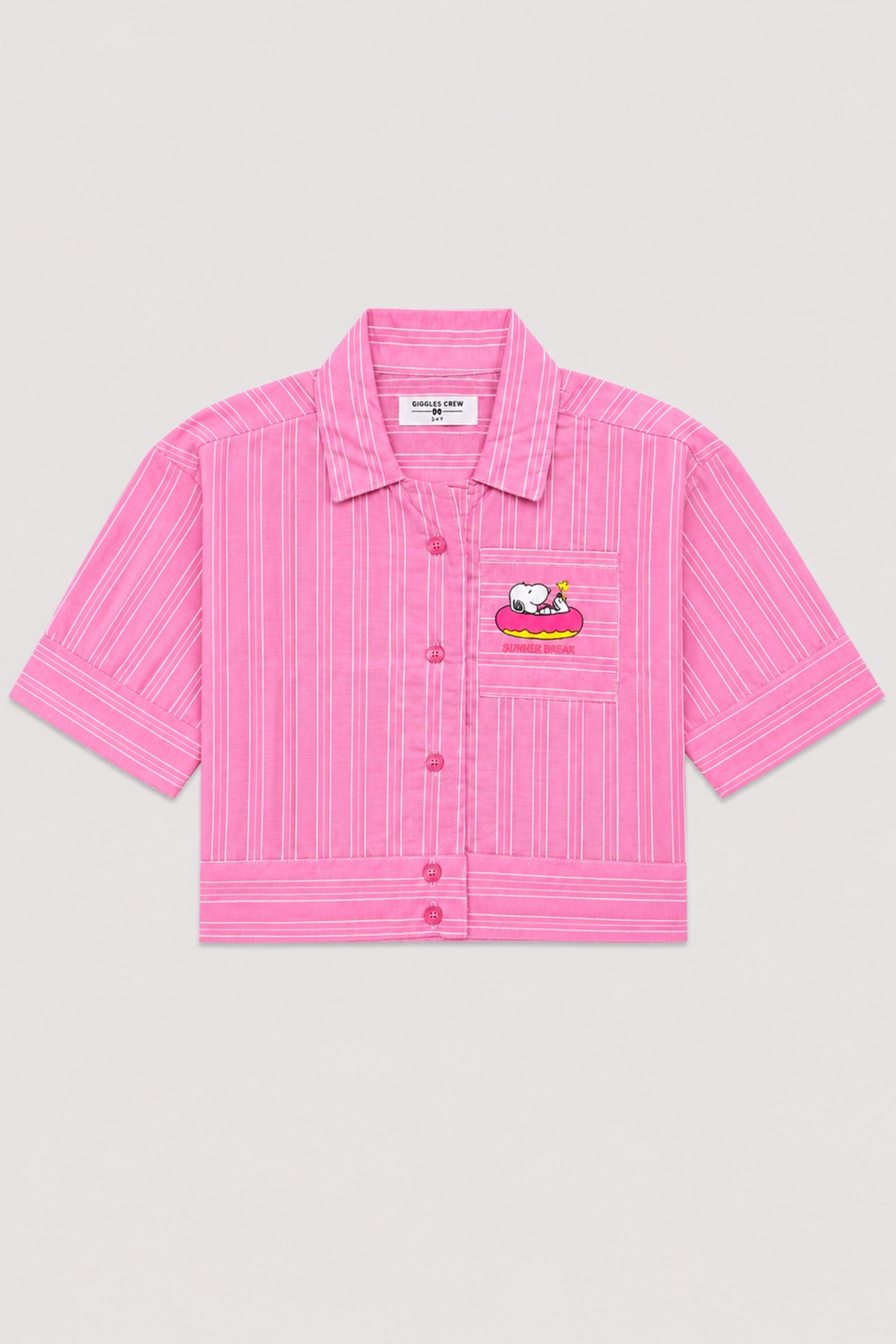 Girls Pink Snoopy Summer Shirt - Giggles Crew