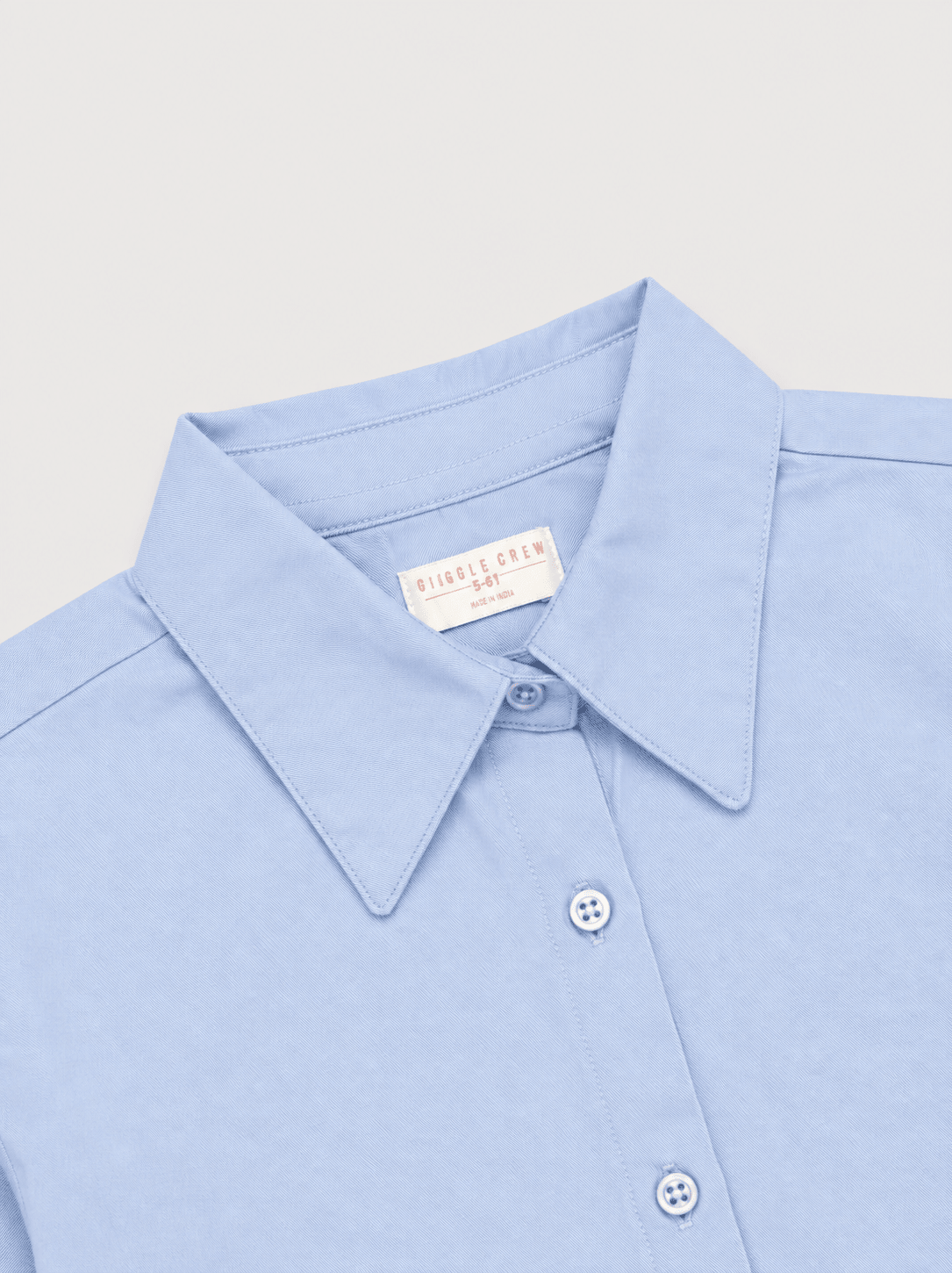 Girls sky blue Puff Sleeve Shirt - Giggles Crew