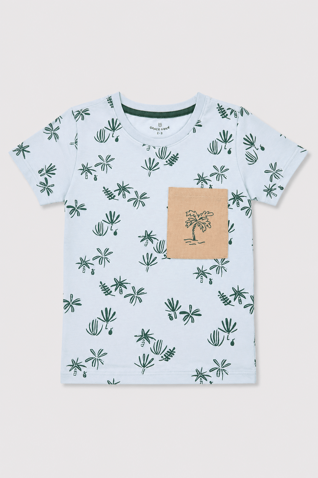 Tropical Palm Pocket Boys T-Shirt - Giggles Crew