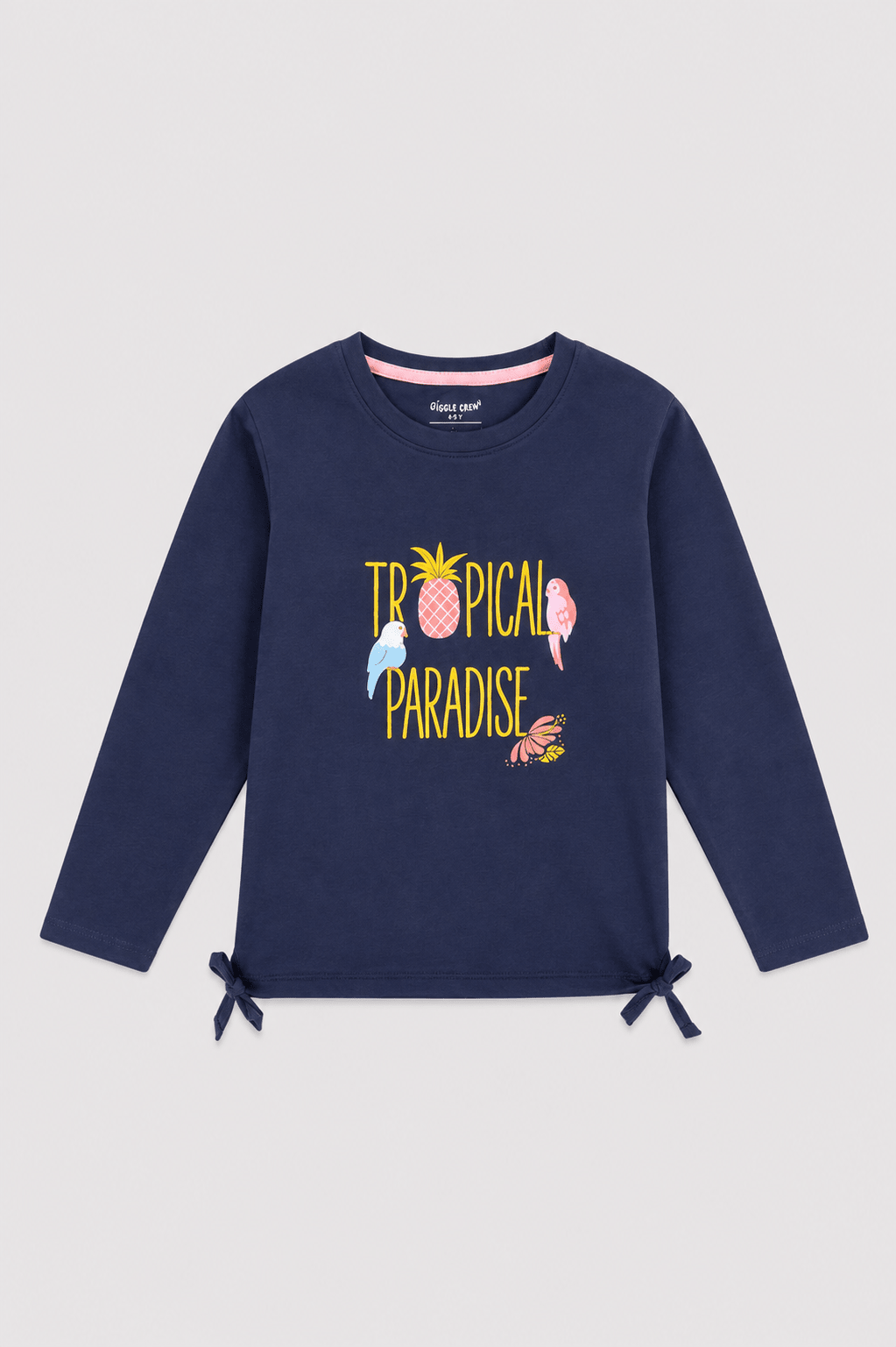 Tropical Paradise Tie-Hem Full Sleeve T-Shirt - Giggles Crew